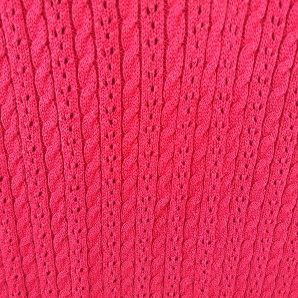 B MOSS Sweater  Attached Collar Women Large Red White Long Sleeves - Picture 4 of 11